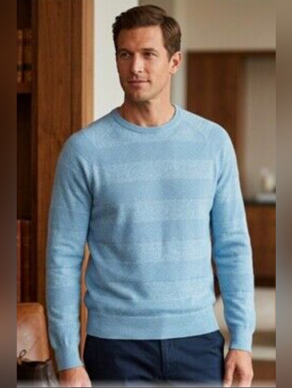 Brooks Brothers Men's Cotton/ Cashmere Blend Crewneck Sweater. Size L